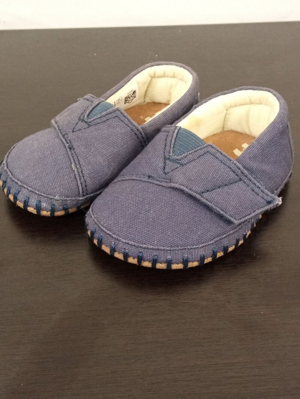 TOMS Infant/Baby Boy's Navy Blue Crib Alpargata Canvas Flats Shoes Sz. 3